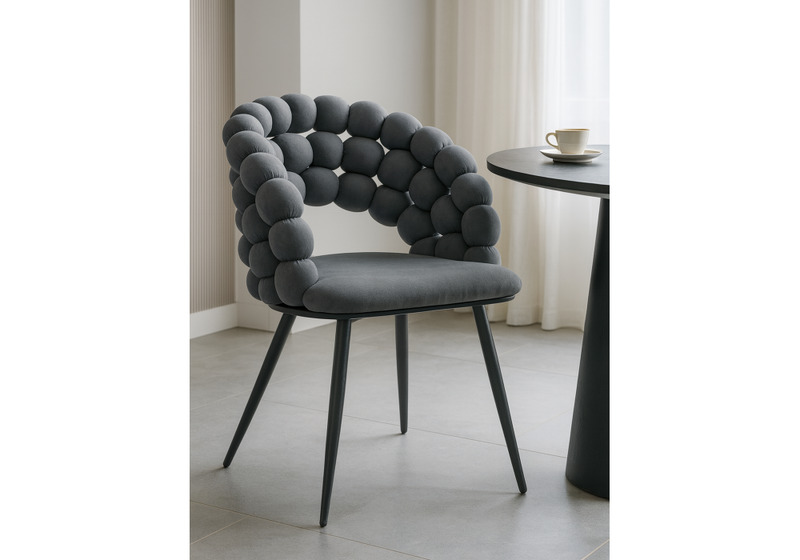 Стул на металлокаркасе, Ball dark gray / black