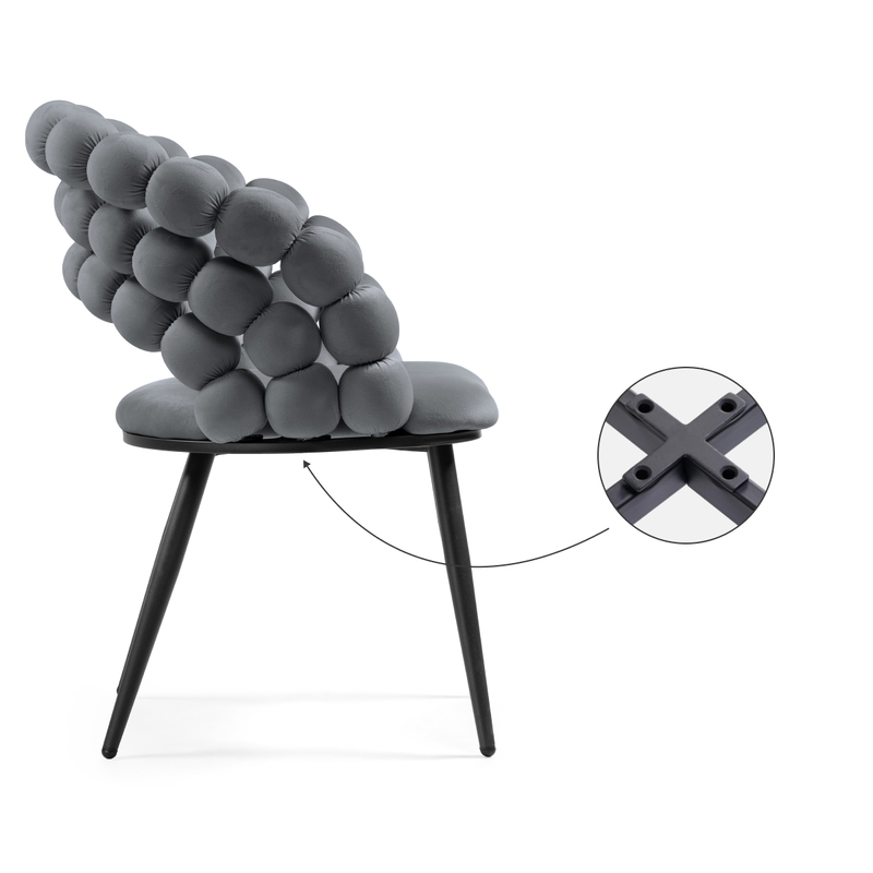 Стул на металлокаркасе, Ball dark gray / black