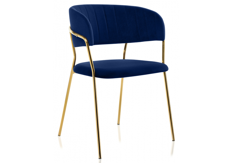 Стул на металлокаркасе, Kamelia 1 dark blue / gold