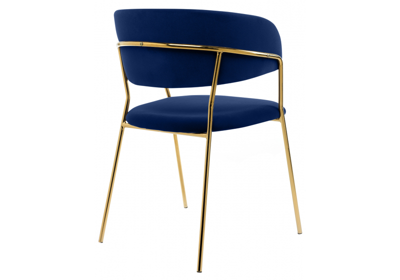 Стул на металлокаркасе, Kamelia 1 dark blue / gold