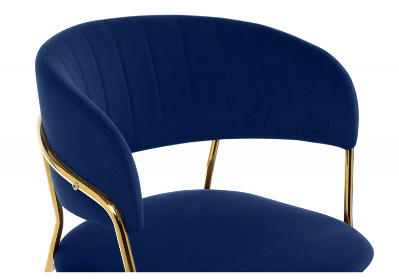 Стул на металлокаркасе, Kamelia 1 dark blue / gold