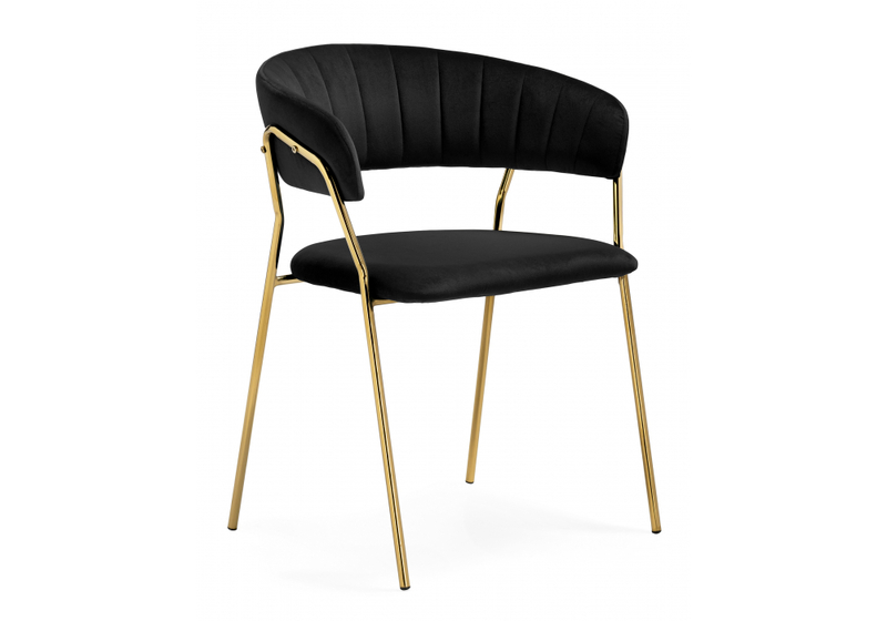 Стул на металлокаркасе, Kamelia 1 black / gold