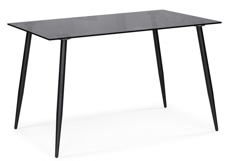 Стол стеклянный, Smoke 120х80х75 clear gray / black