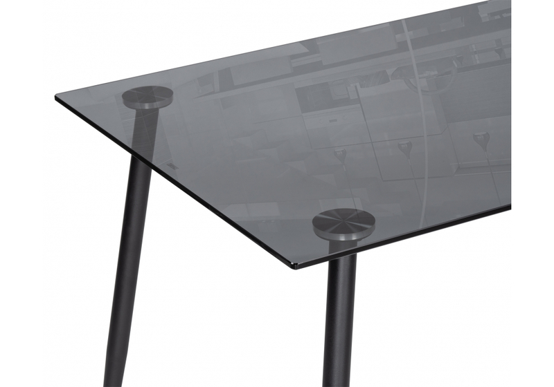 Стол стеклянный, Smoke 120х80х75 clear gray / black