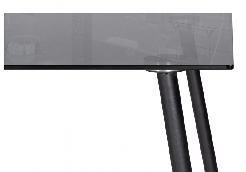 Стол стеклянный, Smoke 120х80х75 clear gray / black