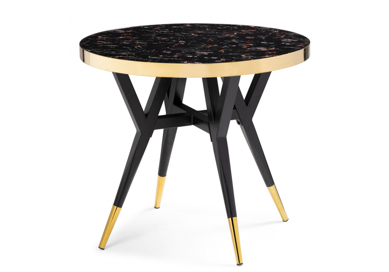 Стол деревянный, Selina 80х72 black / gold
