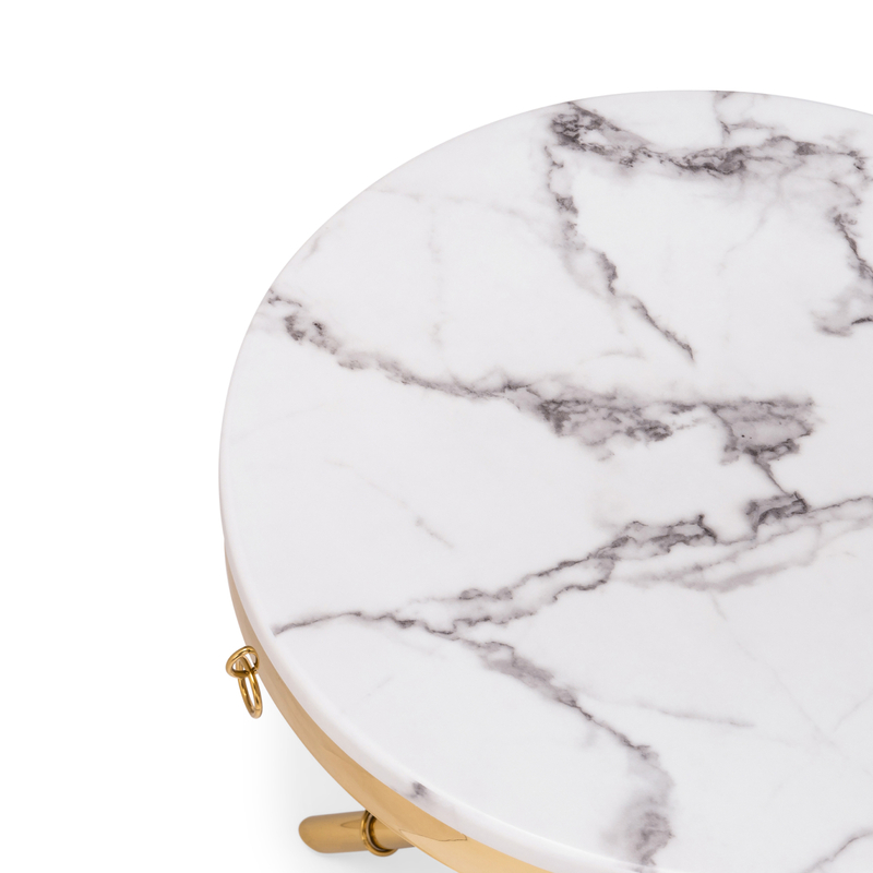 Журнальный стол, Monika 50х55 marble / gold