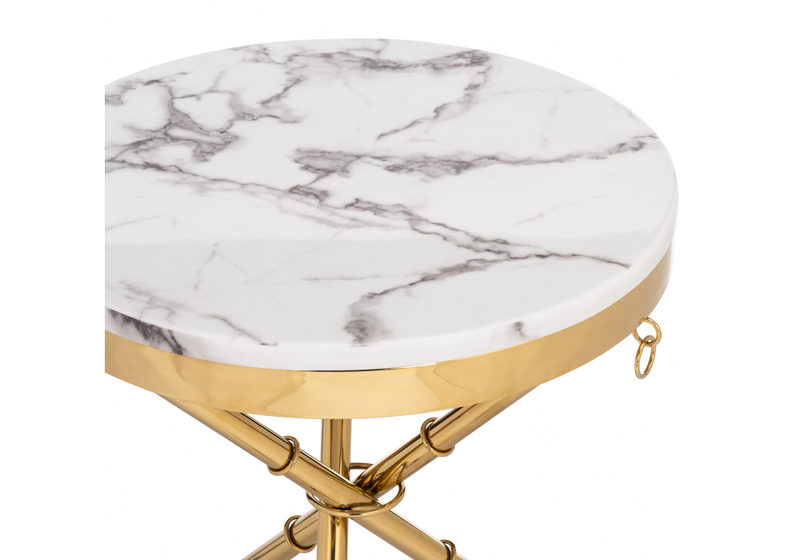 Журнальный стол, Monika 50х55 marble / gold
