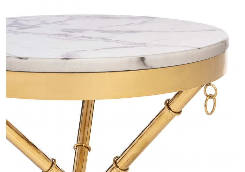 Журнальный стол, Monika 50х55 marble / gold