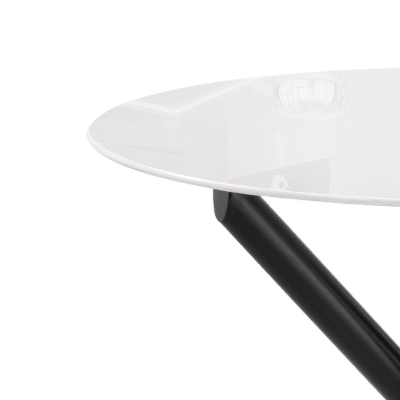 Стол стеклянный, Rock 100х75 white / black