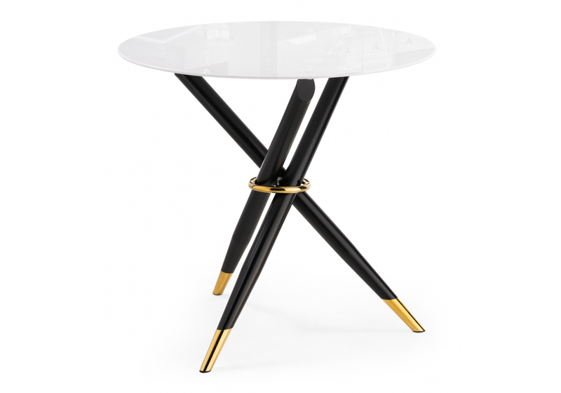 Стол стеклянный, Rock 100х75 white / black