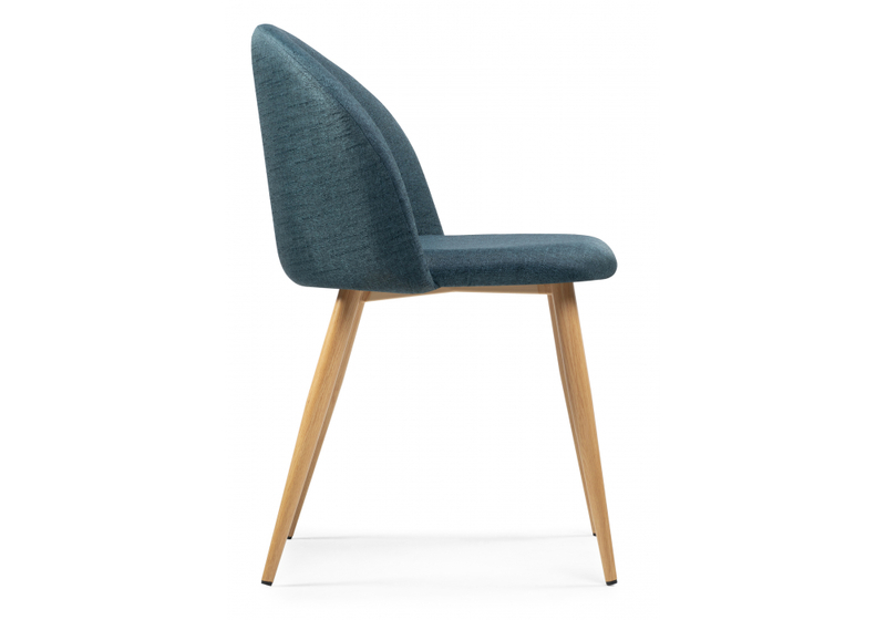 Стул на металлокаркасе, Aldo blue / wood