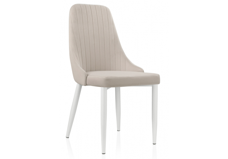 Стул на металлокаркасе, Kora white / beige