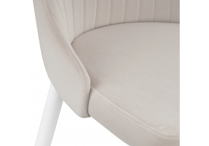 Стул на металлокаркасе, Kora white / beige
