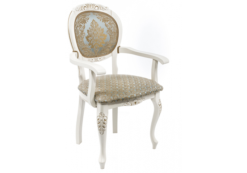 Кресло, Adriano 2 молочный с патиной