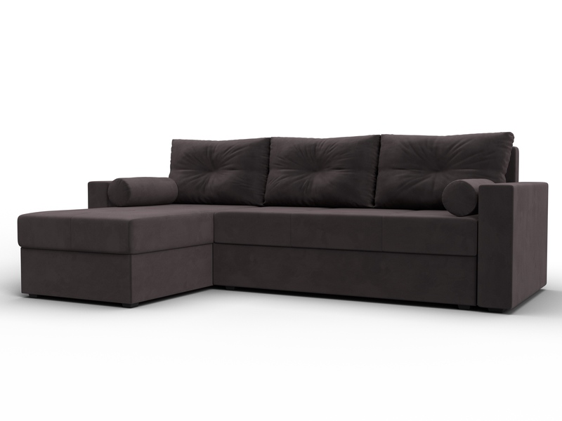 Диван угловой Верона Лайт левый угол, Велюр, SEVEN 727 коричневый