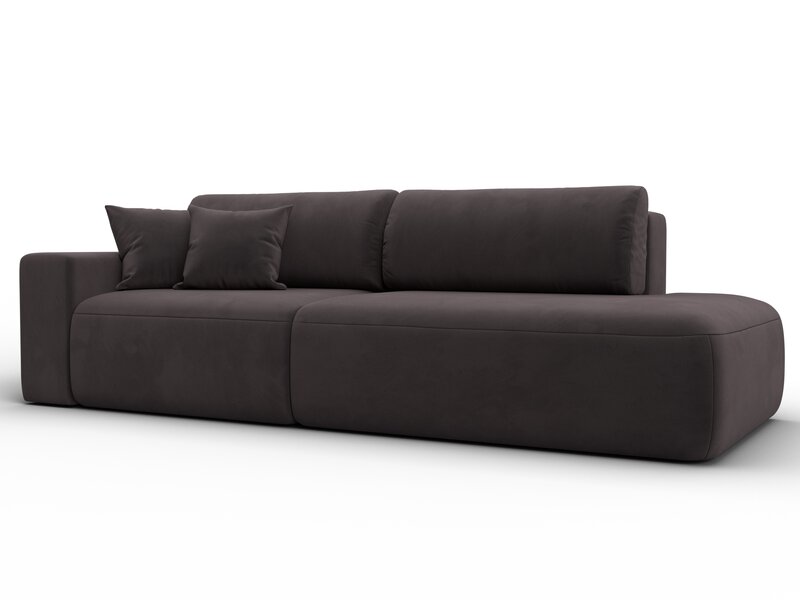 Диван прямой Лига-036 НПБ Модерн подлокотник слева, Велюр, SEVEN 727 коричневый