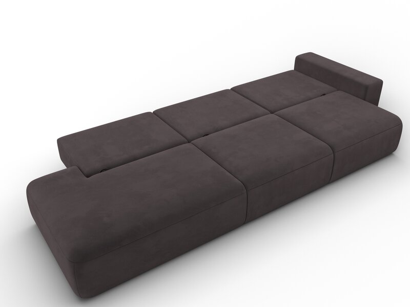 Диван прямой Лига-036 НПБ Модерн Лонг подлокотник справа, Велюр, SEVEN 727 коричневый