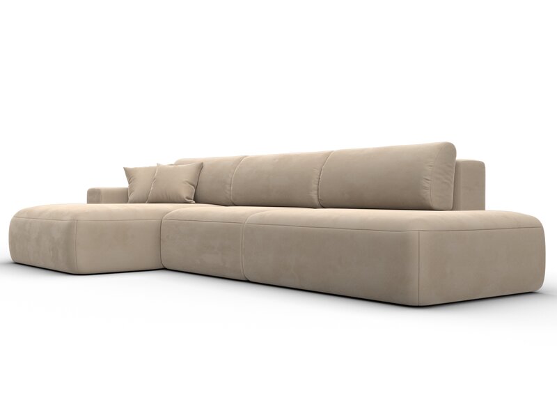 Диван угловой Лига-036 НПБ Модерн Лонг левый угол, Велюр, SEVEN 729 бежевый