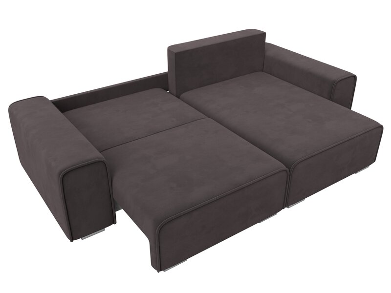 Диван угловой Лига-029, Велюр, SEVEN 727 коричневый