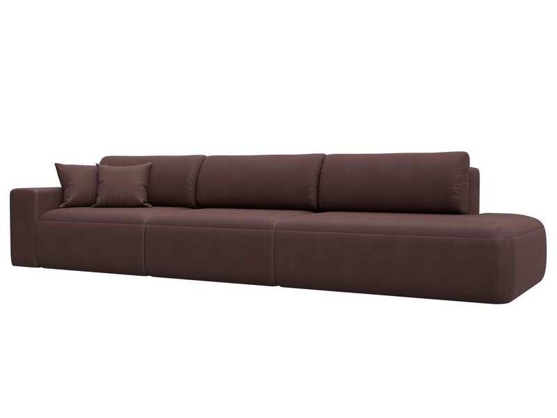 Диван прямой Лига-036 НПБ Модерн Лонг подлокотник слева, Замша, JOLY 09 бордовый