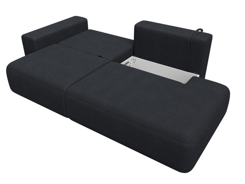 Диван прямой Лига-036 НПБ Модерн подлокотник слева, Замша, JOLY 16 темно-серый
