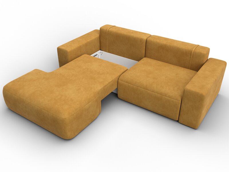 Диван угловой Лига-036 НПБ Классик левый угол, Велюр, BRUT 10 желтый