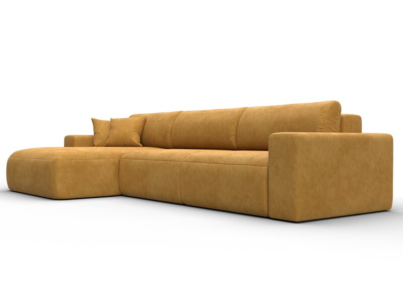 Диван угловой Лига-036 НПБ Классик Лонг левый угол, Велюр, BRUT 10 желтый