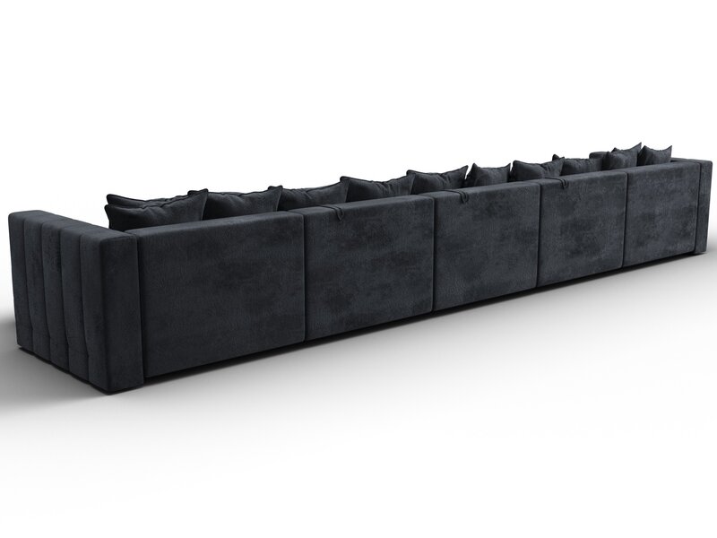 Диван П-образный Лига-052 НПБ МегаЛонг, Велюр, TOWER 11 темно-серый