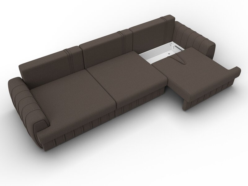 Диван прямой Лига-057 НПБ Лонг, Рогожка, Амур 05 коричневый