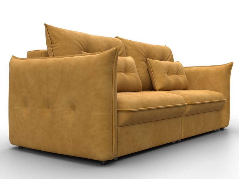 Диван прямой Лига-100 НПБ, Велюр, BRUT 10 желтый