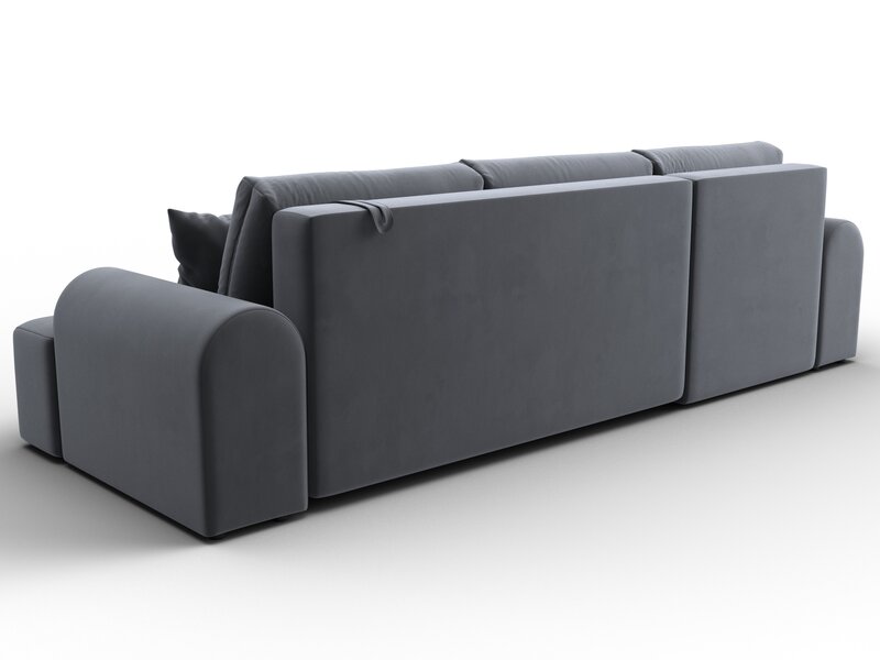 Диван угловой Лига-080 угол левый, Велюр, SEVEN 17 серый