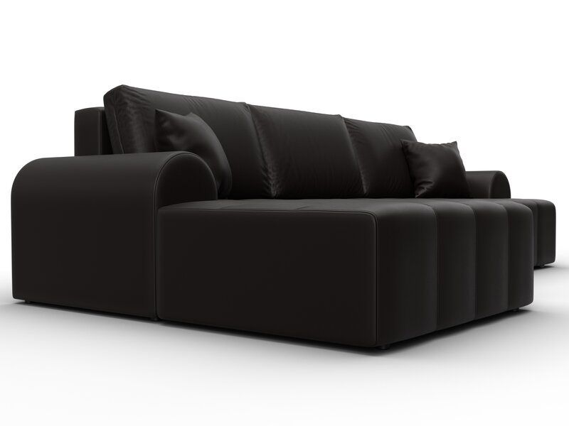 Диван угловой Лига-080 угол левый, Экокожа, GRIFON 12 коричневый