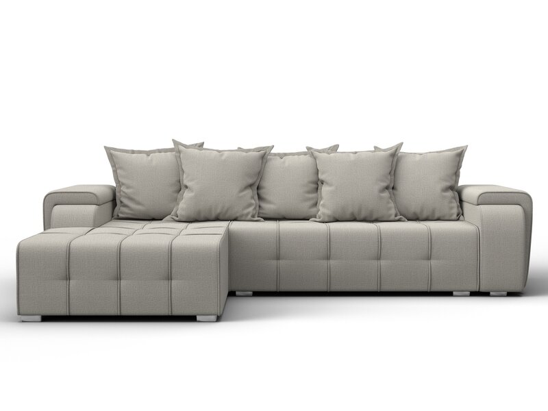 Диван угловой Лига-121 левый угол, Рогожка, Амур 02 бежевый