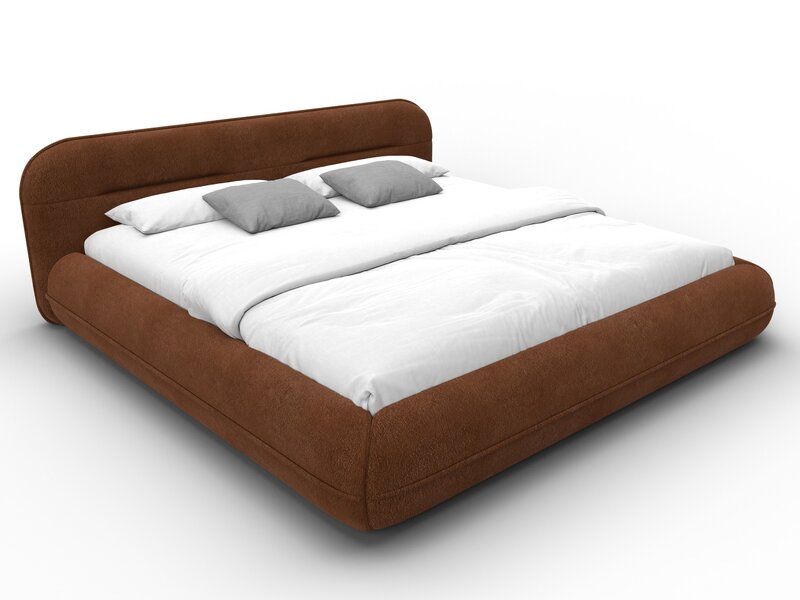 Кровать двуспальная Лига-133 (200), Велюр, LAIM 14 терракотовый