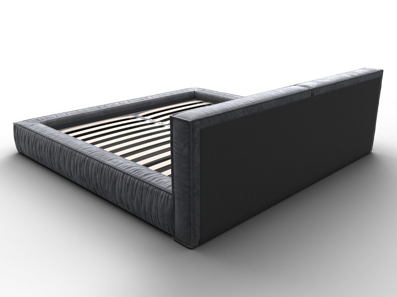Кровать двуспальная Лига-137 (200), Велюр, BRUT 16 темно-серый