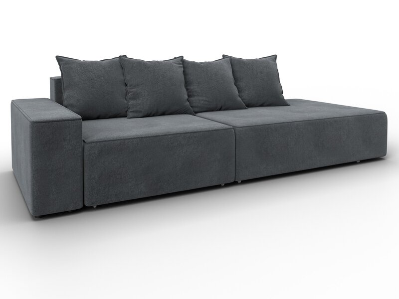 Диван прямой Лига-079 подлокотник слева, Велюр, LAIM 23 светло-серый