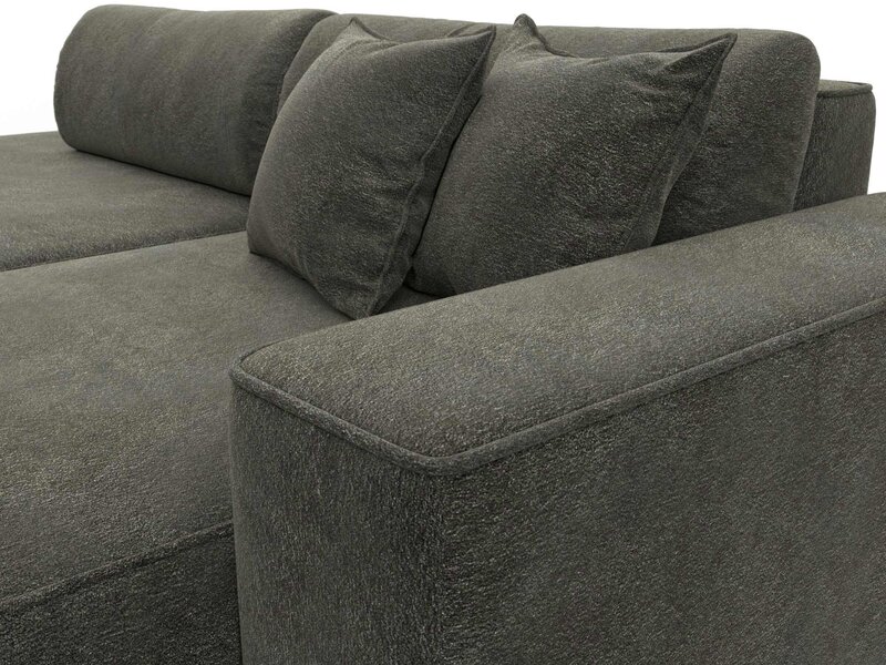 Диван угловой Лига-065 БП угол правый, Велюр, LAIM 10 темно-коричневый