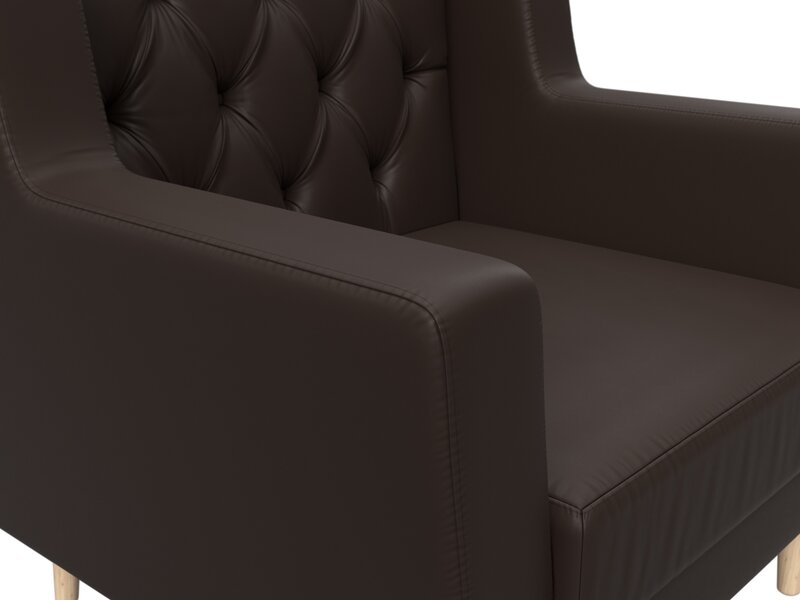 Кресло Брайтон Люкс, Экокожа, Коричневый