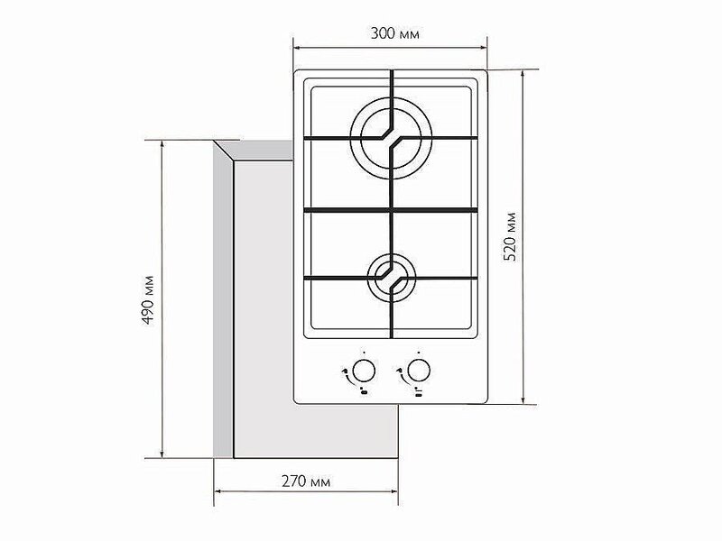 Газовая варочная поверхность GVG 321 BL, Черный