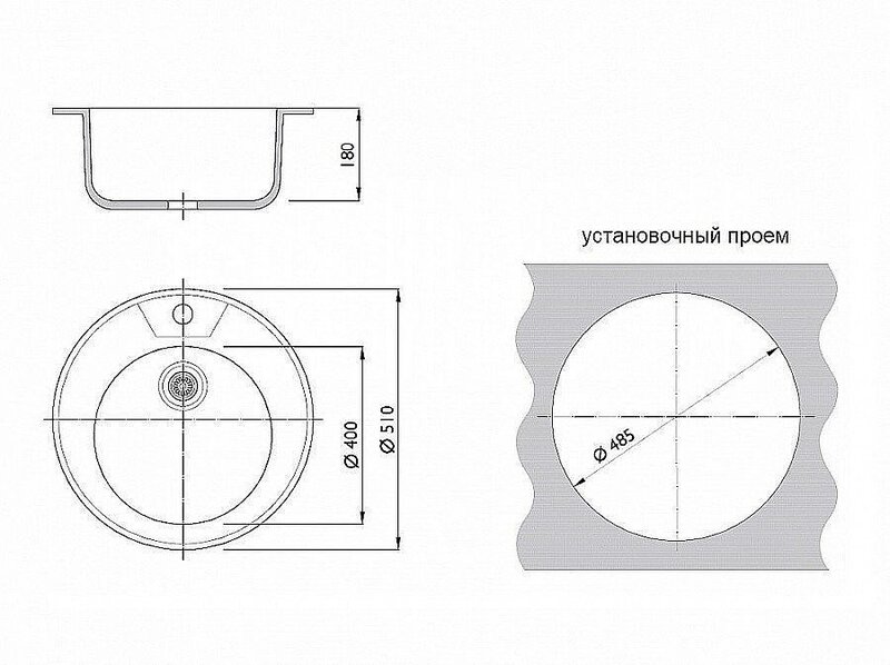 Мойка врезная 5118/0,6 1Ч, Глянец