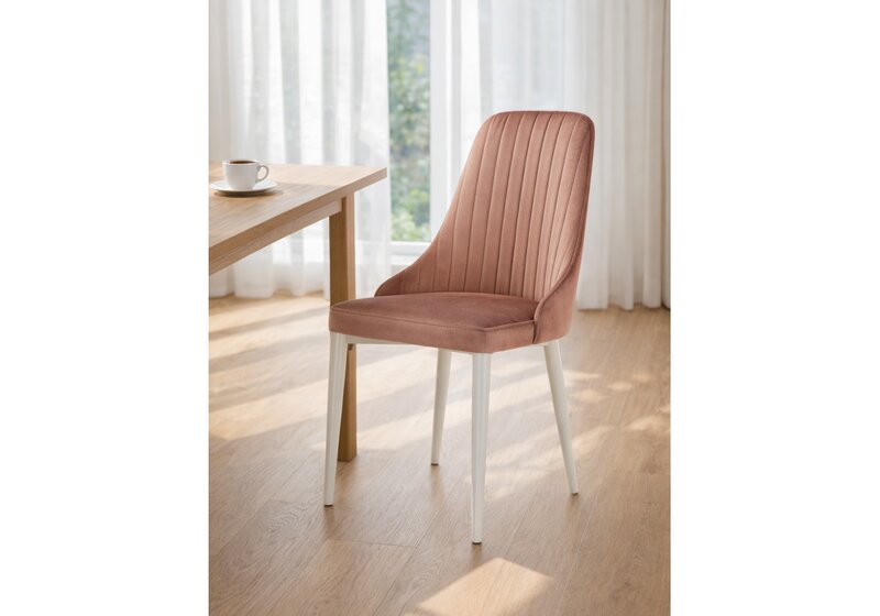 Стул на металлокаркасе, Kora dark pink / white