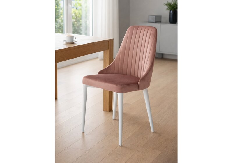 Стул на металлокаркасе, Kora dark pink / white
