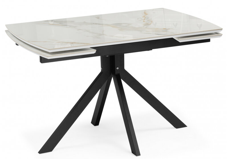 Керамический стол, Катчел 120(180)x80 calacatta gold / черный