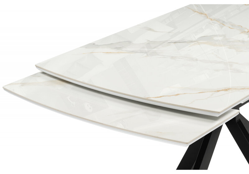 Керамический стол, Катчел 120(180)x80 calacatta gold / черный