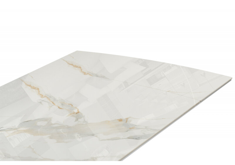 Керамический стол, Катчел 120(180)x80 calacatta gold / черный