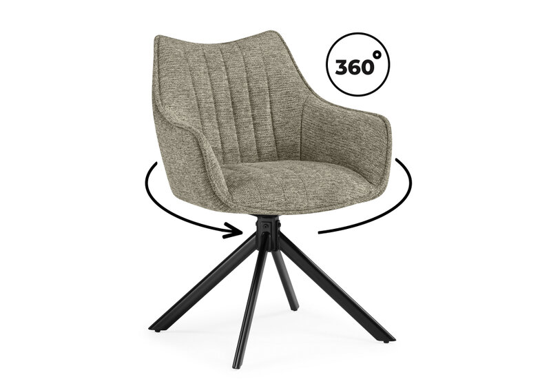Стул на металлокаркасе, Denever beige / black