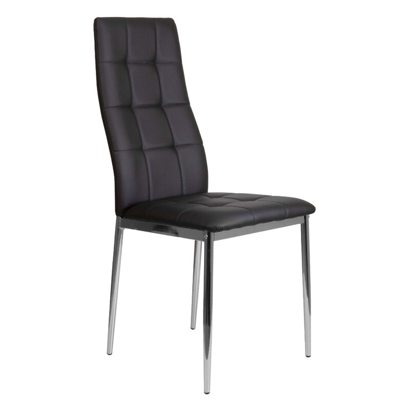 Стул Sky, черный, экокожа, Чёрный / хром