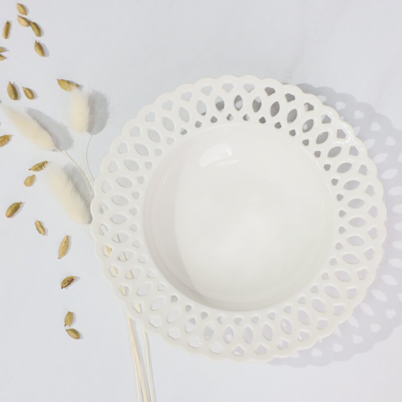 Тарелка глубока DELICATE, фарфор, белый, 20,3*3,8см, Белый