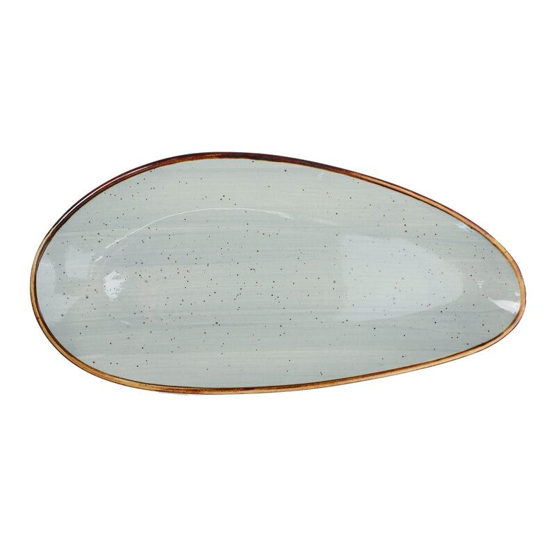 Блюдо овальное VITAL, фарфор, голубой, 36*17,5*2см, Мятный